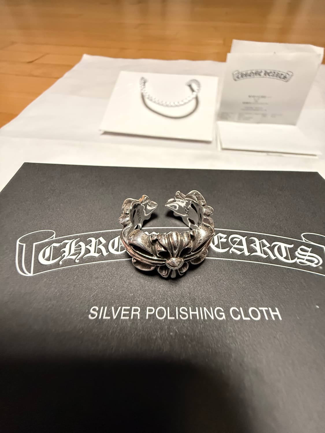 크롬하츠 더블 플로랄 링 us8 매장판 상품이미지5