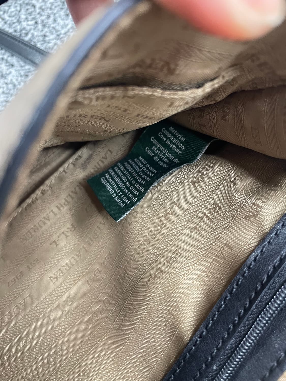 빈티지9. 로렌랄프로렌 투톤 배색 울트라 슬림 레더 가방 크로스 백 미니 상품이미지4