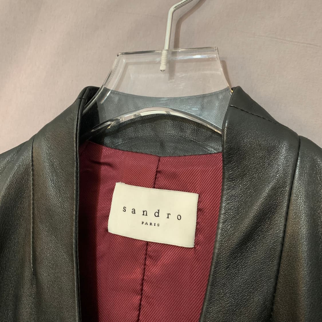 2 SANDRO 산드로 쉽스킨 양가죽 레더 라이더 자켓 상품이미지5