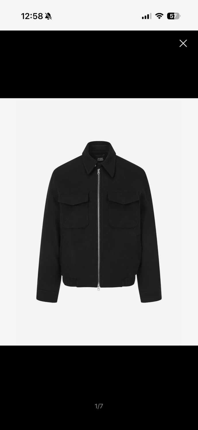 스튜디오톰보이 울 블루종 블랙 M 상품이미지1