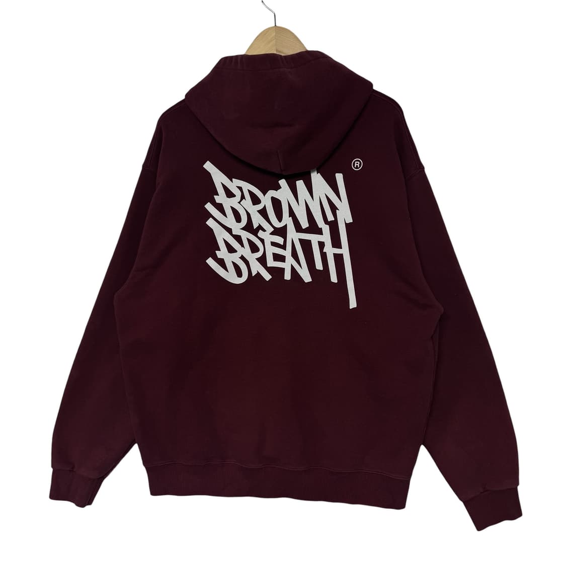 브라운브레스 로고 후드티 버건디 상품이미지1