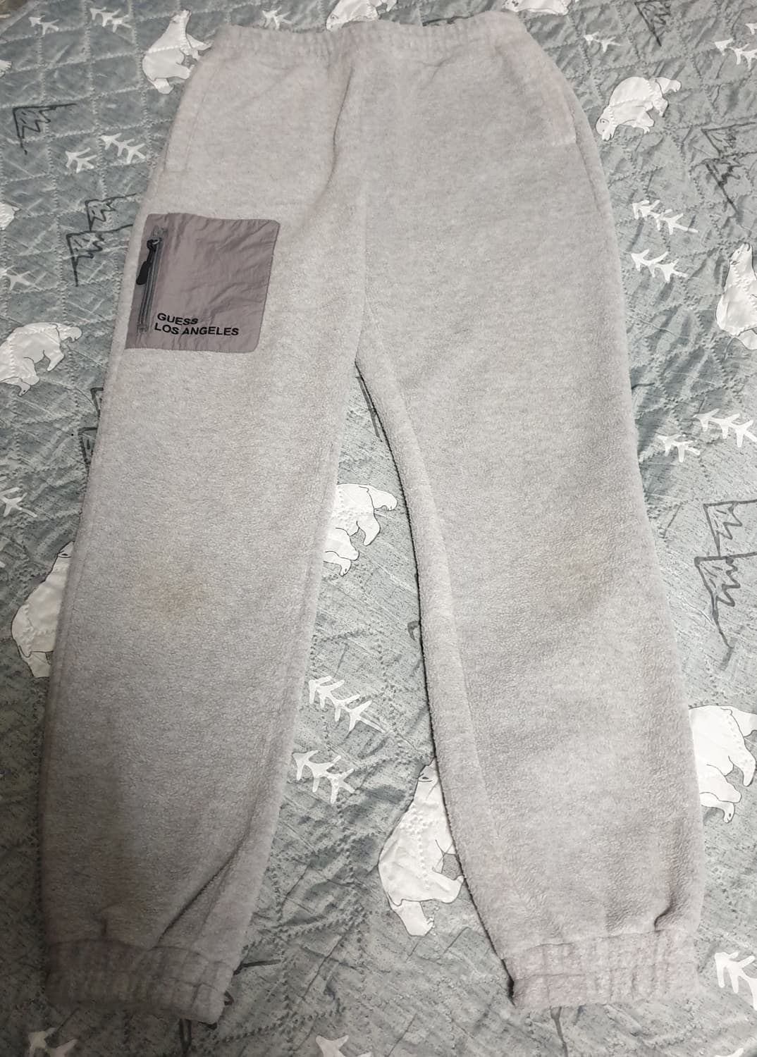 게스 기모 플리스 조거팬츠 그레이 (S) 상품이미지1