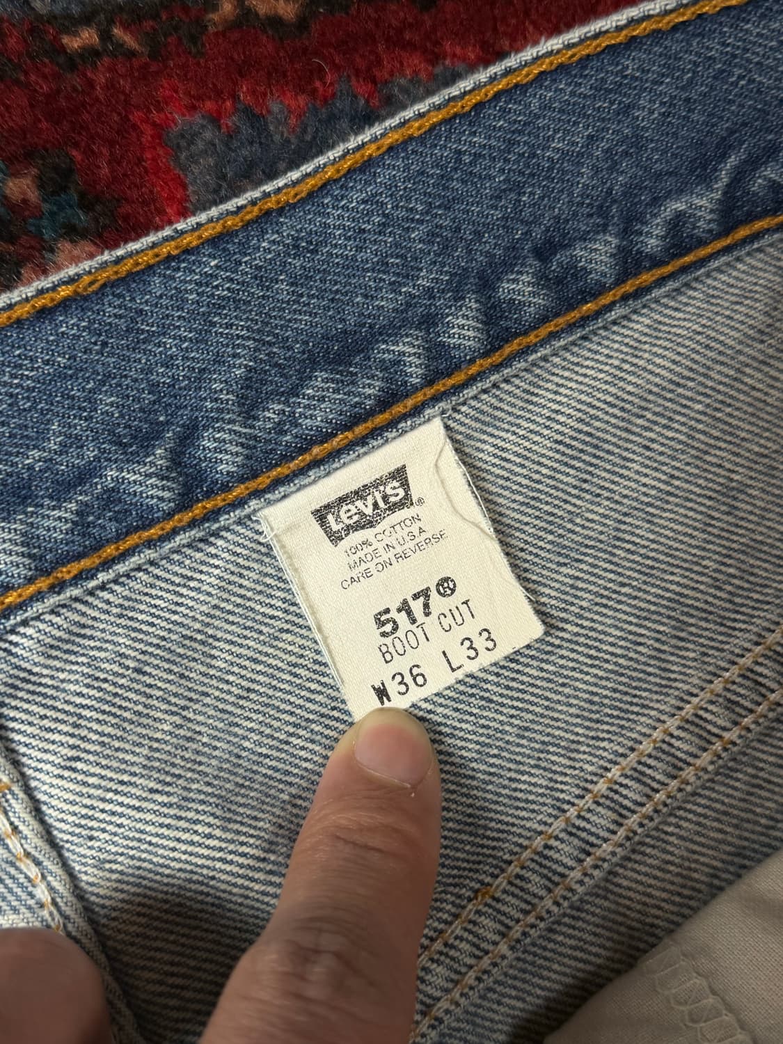 90's USA Made 리바이스 517 오렌지탭 리바이스 중청 부츠컷 상품이미지9
