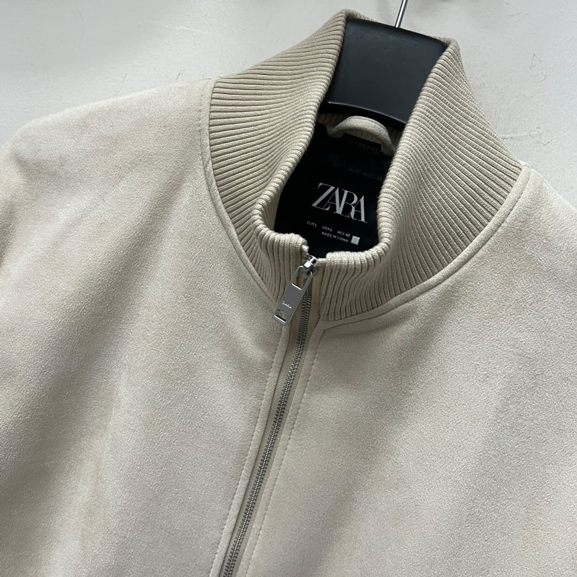 ZARA 자라 포우 스웨이드 봄버 자켓 해외 L 상품이미지3