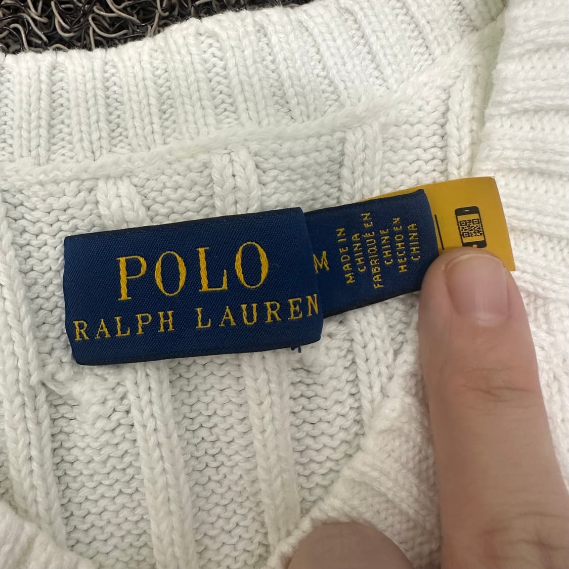POLO 폴로 랄프로렌 신상 여성 케이블 꽈배기 니트 반팔 화이트 M 상품이미지4