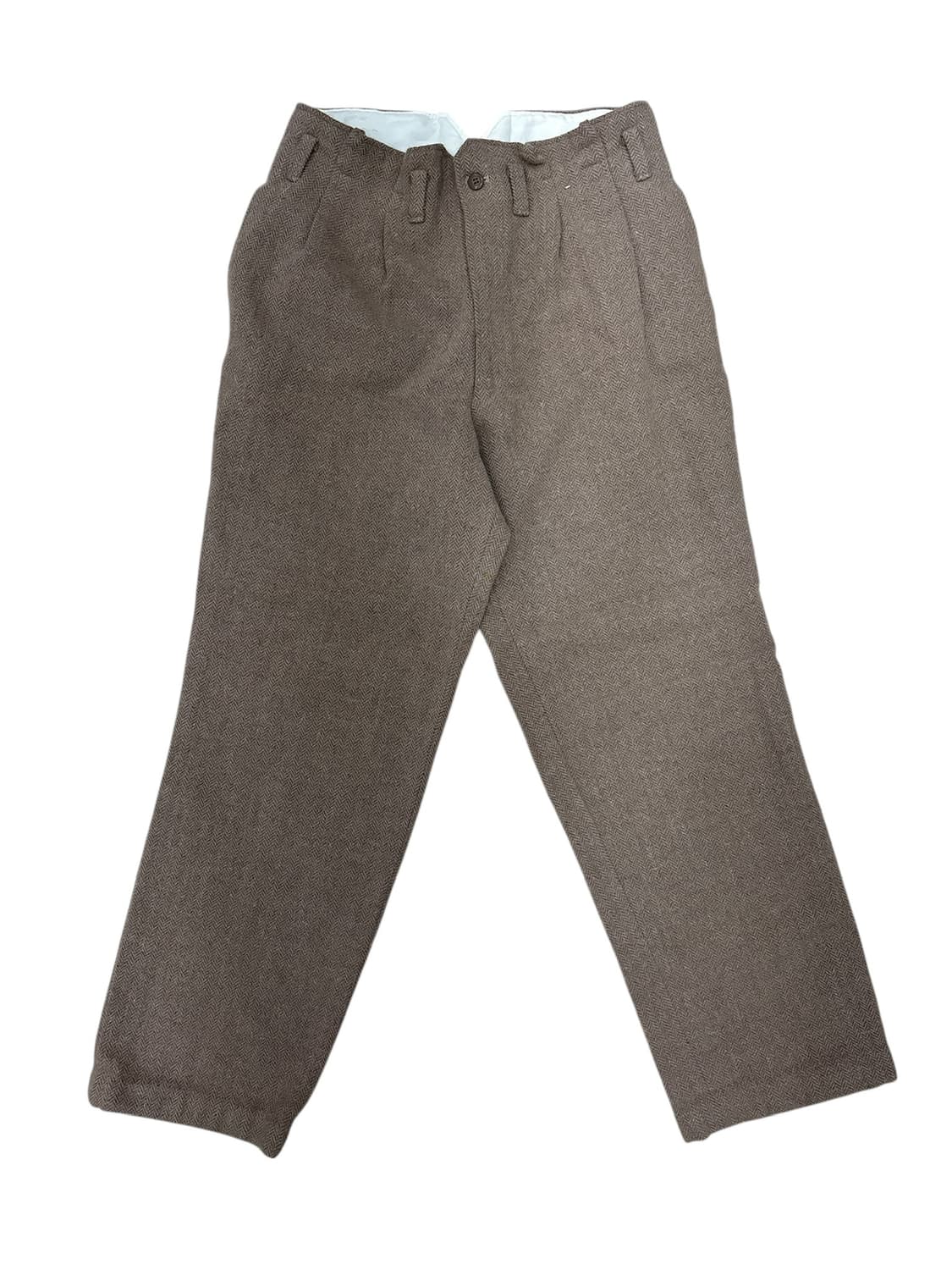 베이지 헤링본 핀턱 슬랙스 상품이미지1