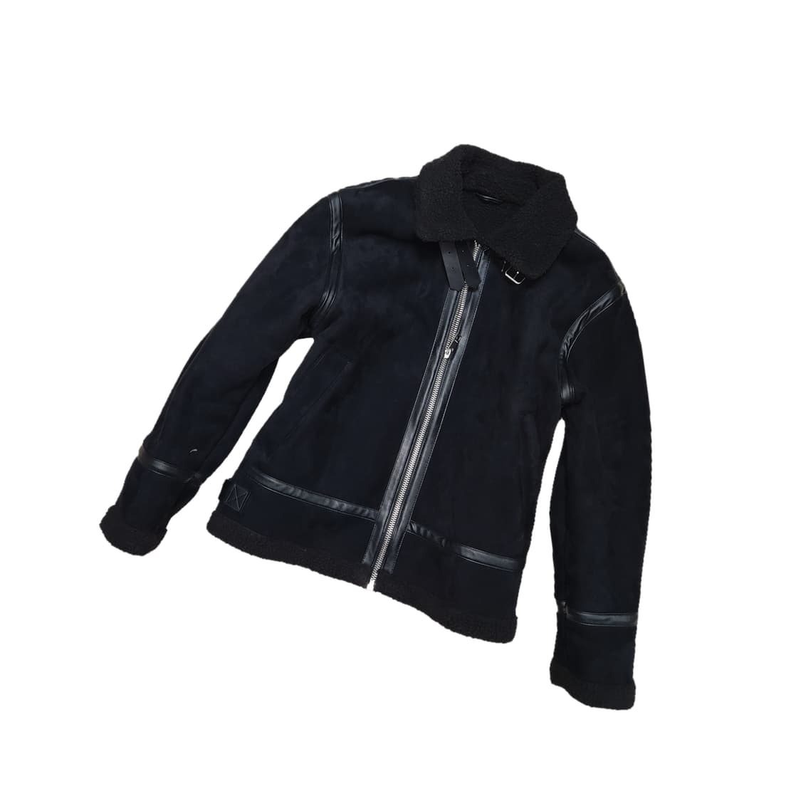 블랙 하이넥 무스탕 상품이미지2