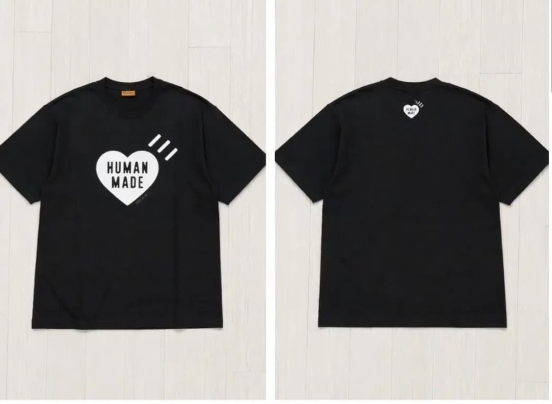 [새상품] 휴먼메이드 빅 하트 로고 반팔 티셔츠 (블랙) 상품이미지4