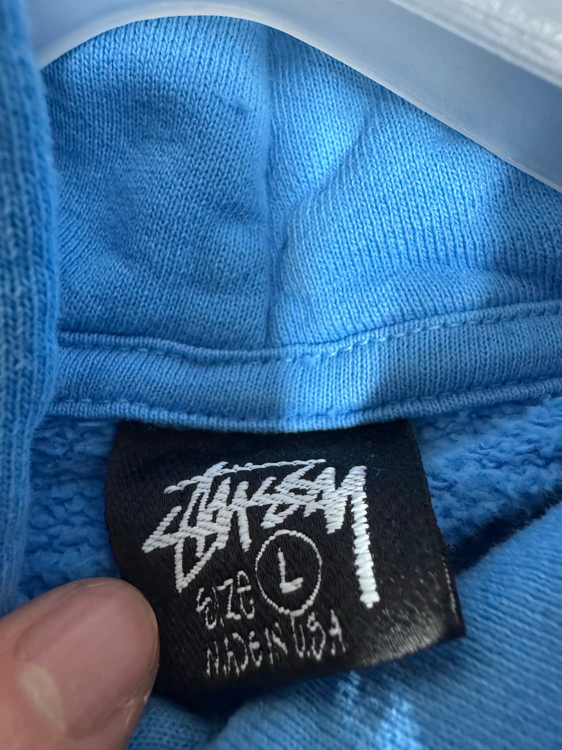 스투시 x CPFM 8볼 피그먼트 다이드 후드 블루 L사이즈 상품이미지3