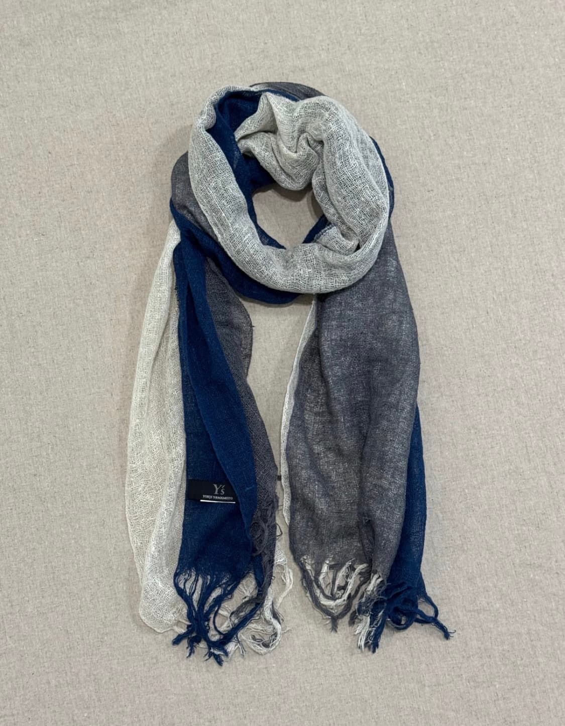 요지야마모토 린넨 레이어드 머플러 상품이미지1