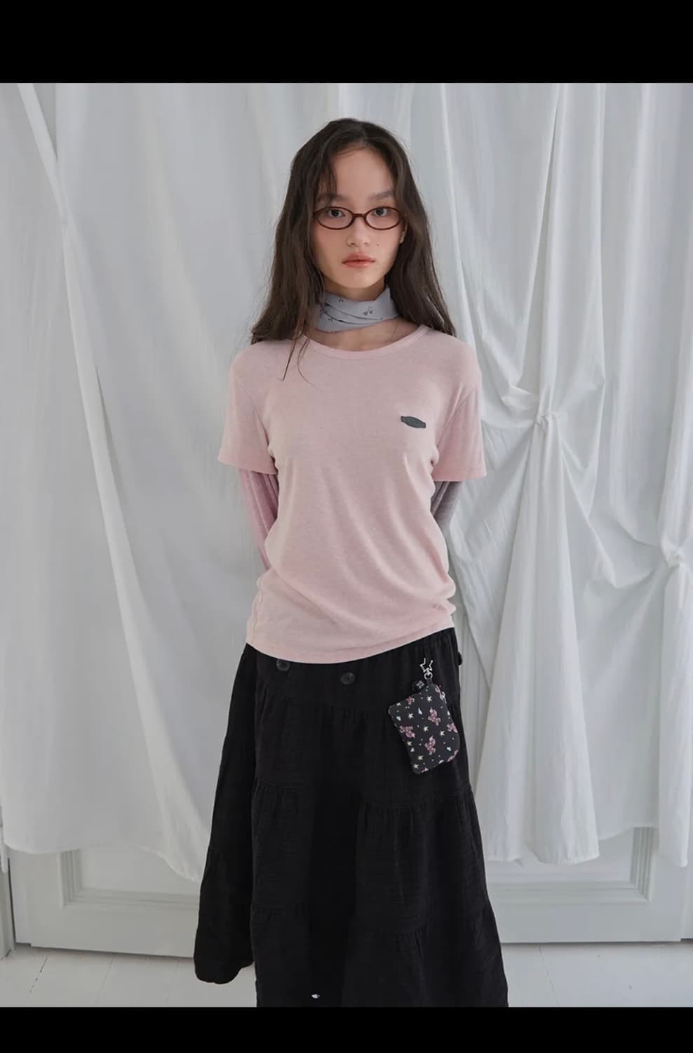 무음 투웨이 버튼 셔링 스커트 상품이미지3