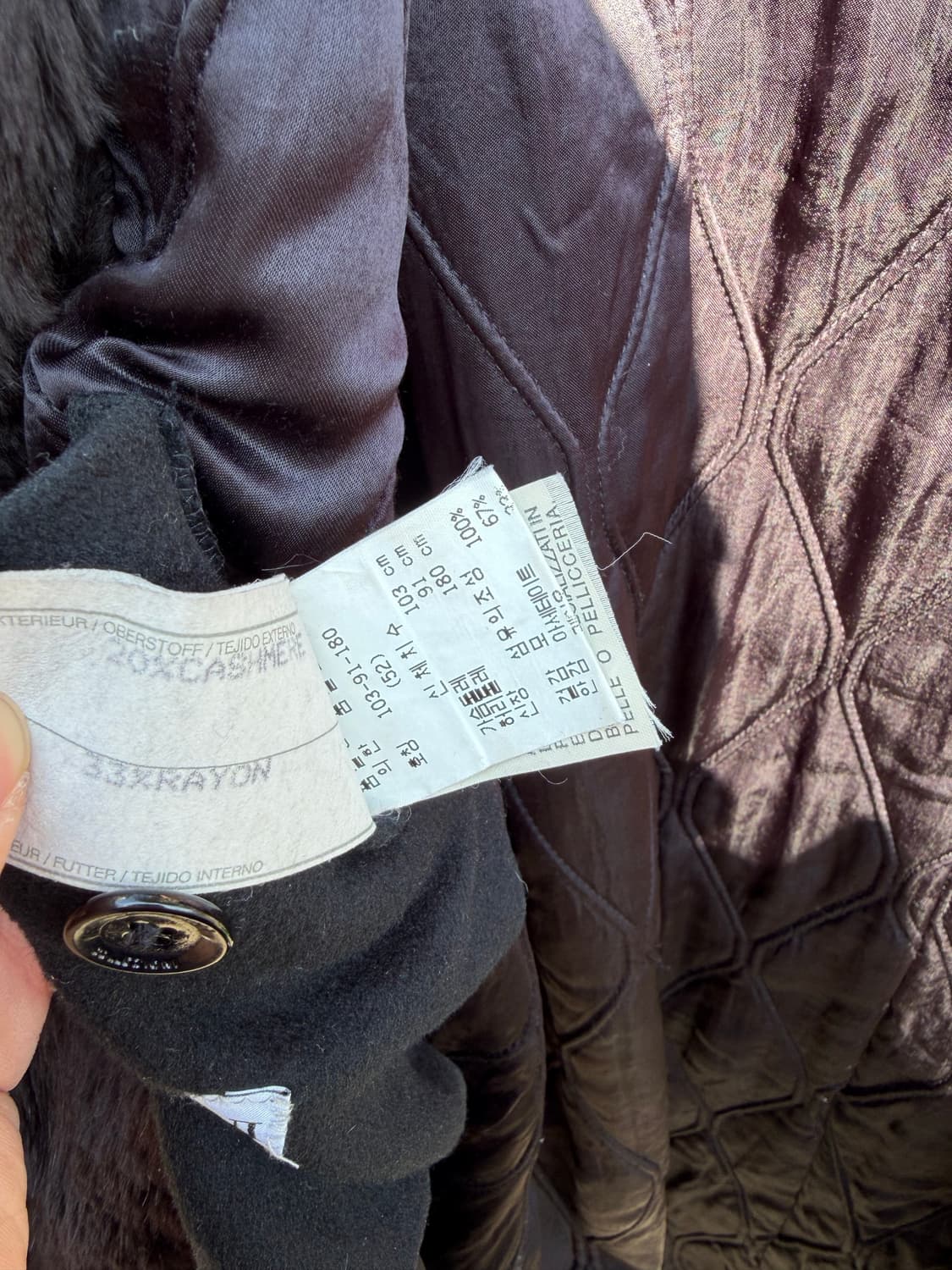 90s-00s 아르마니 꼴레지오니 퍼 트리밍 코트 상품이미지8