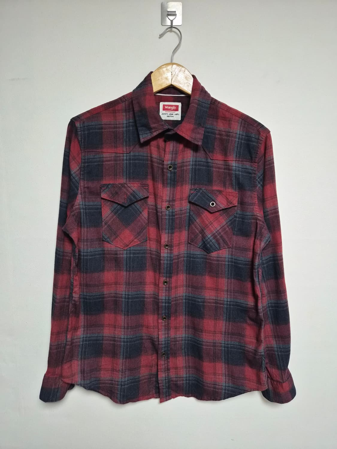 랭글러Wrangler 체크 웨스턴 셔츠 M사이즈 - S334 상품이미지1