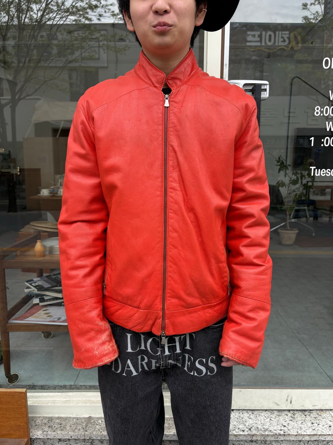 90s Versace Jeans Couture 싱글라이더 레더자켓 상품이미지7