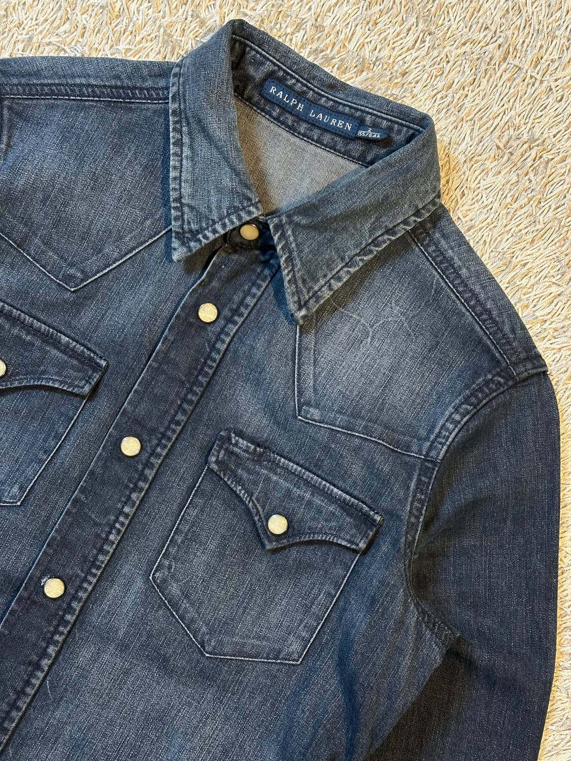 폴로 랄프로렌 신형 투포켓 웨스턴 데님셔츠 진청 상품이미지2