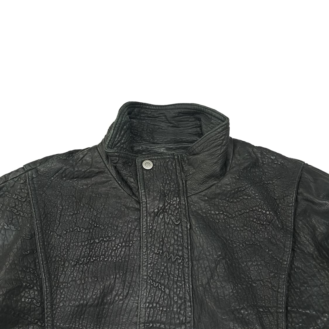 CL642 L 윌슨레더 90s 페블 그레인 소가죽 블랙 자켓 아우터 상품이미지2