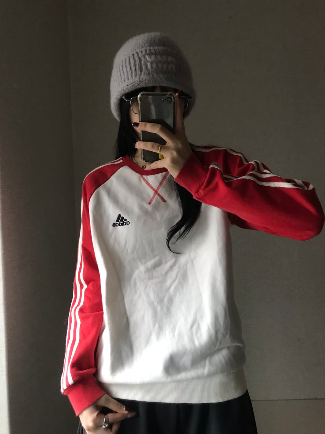 아디다스 00s 레드 아이보리 나그랑 맨투맨 상품이미지1