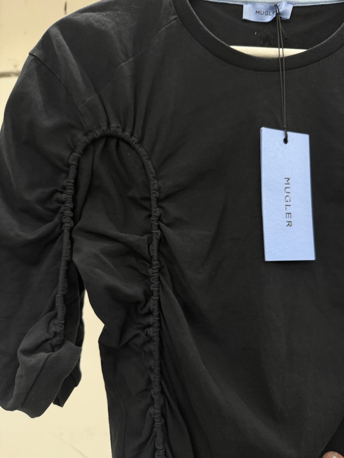 Mugler / black gathered T shirt / XL 상품이미지3