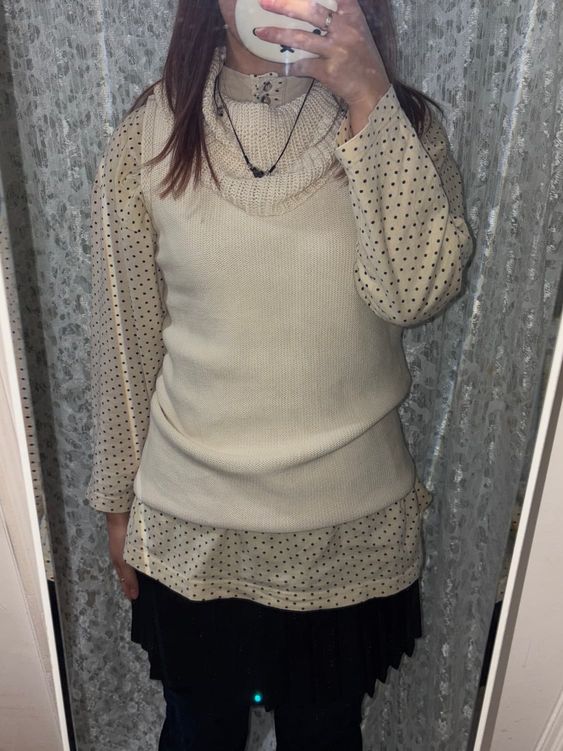 Cream vest knit 상품이미지4