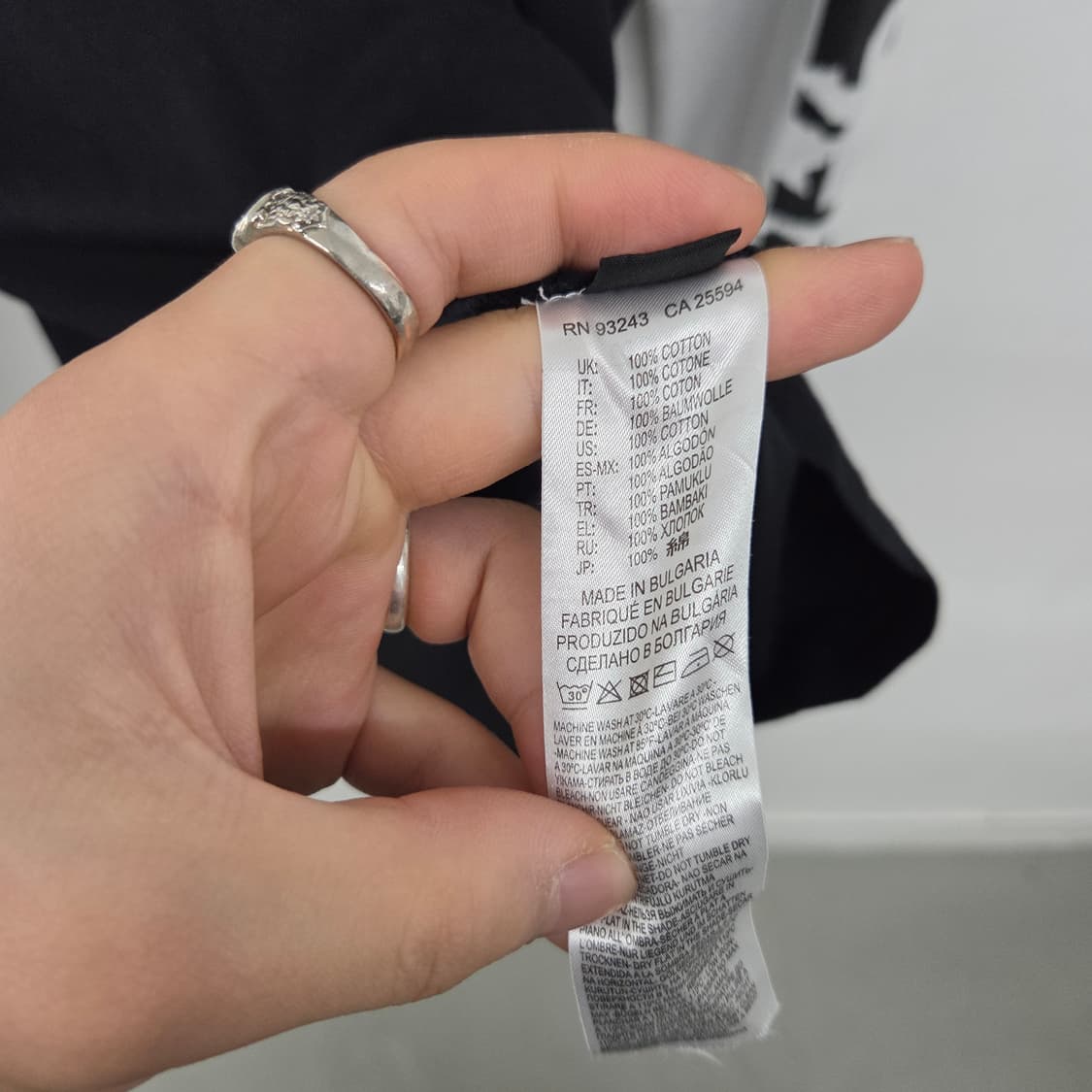 디젤 블랙 레이어드 티셔츠 로고 프린팅 남성 L 상품이미지6