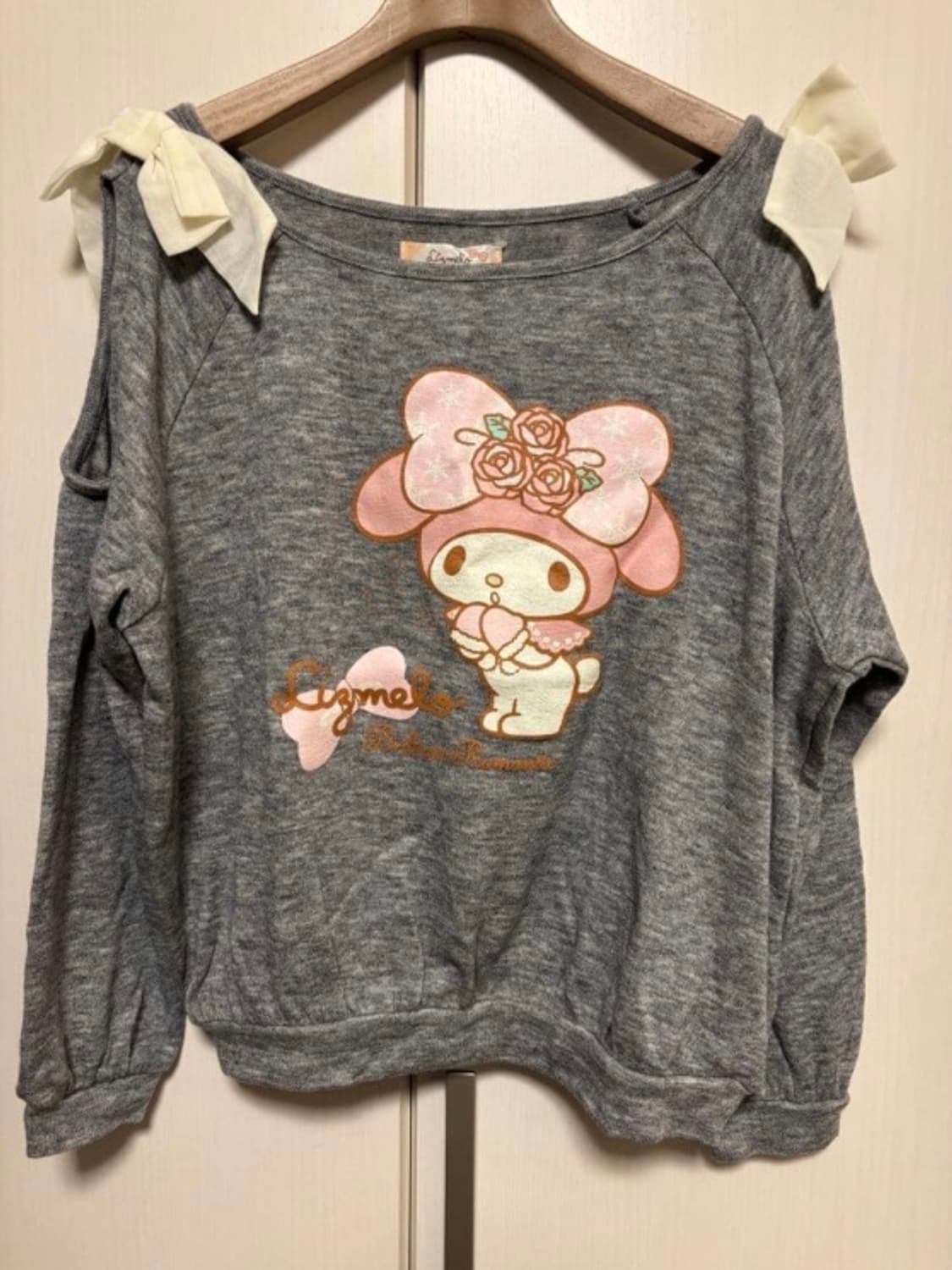 리즈리사 리즈멜로 리즈메로 마이멜로디 오프숄더 리본 그레이 히메갸루 상품이미지1