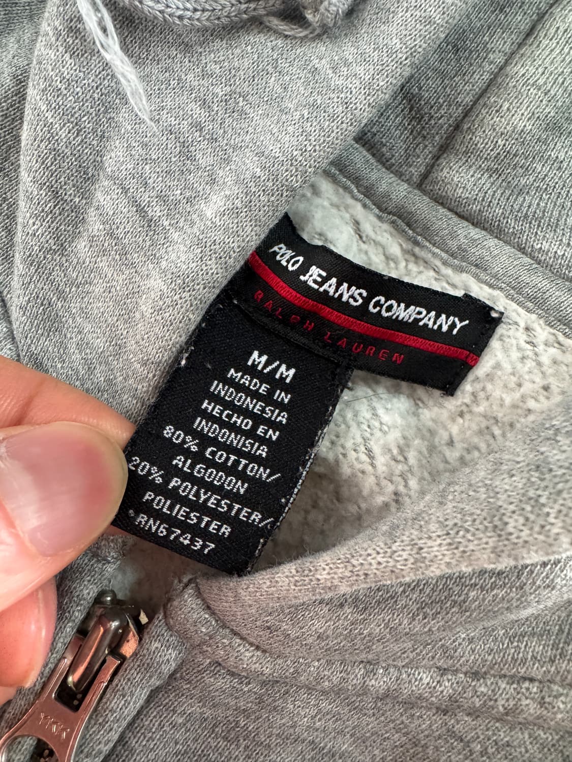 강추!! 폴로 랄프로렌 진스 스펠아웃 기모 후드집업 XL 상품이미지3