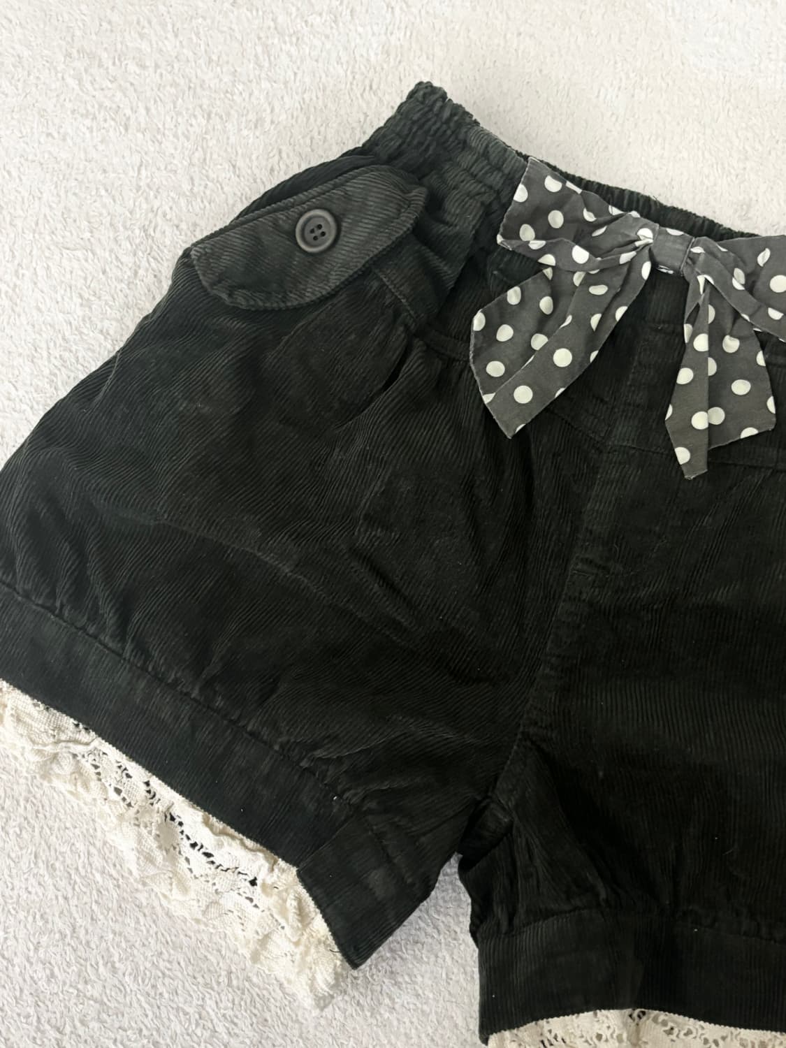 일본빈티지 말차맛 리본 갸루숏팬츠 니혼진너드히메갸루라떼갸루 벌룬반바지 상품이미지2