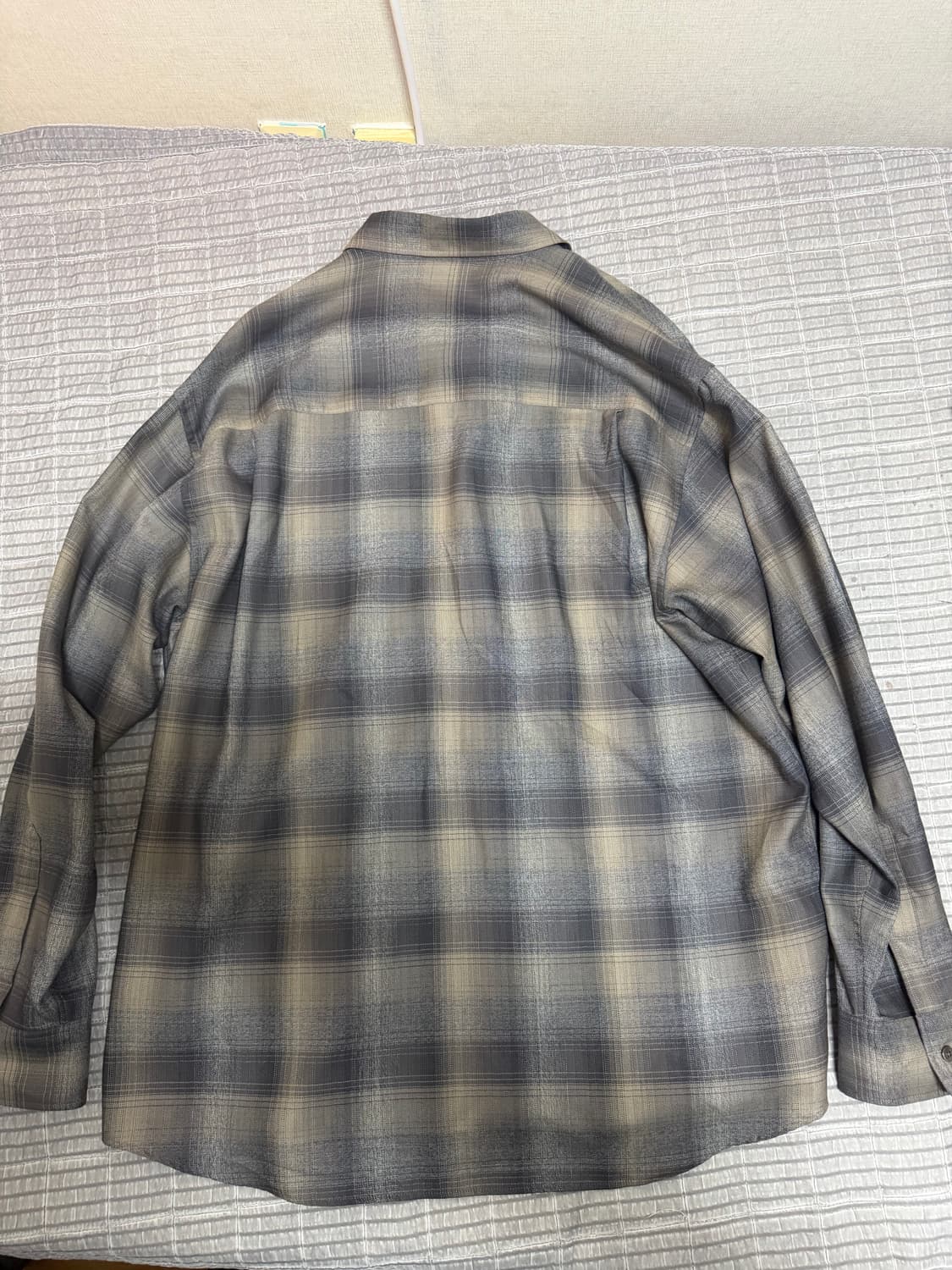 오라리 슈퍼 라이트 울 체크 셔츠 차콜 그레이 체크 - 24AW 상품이미지5