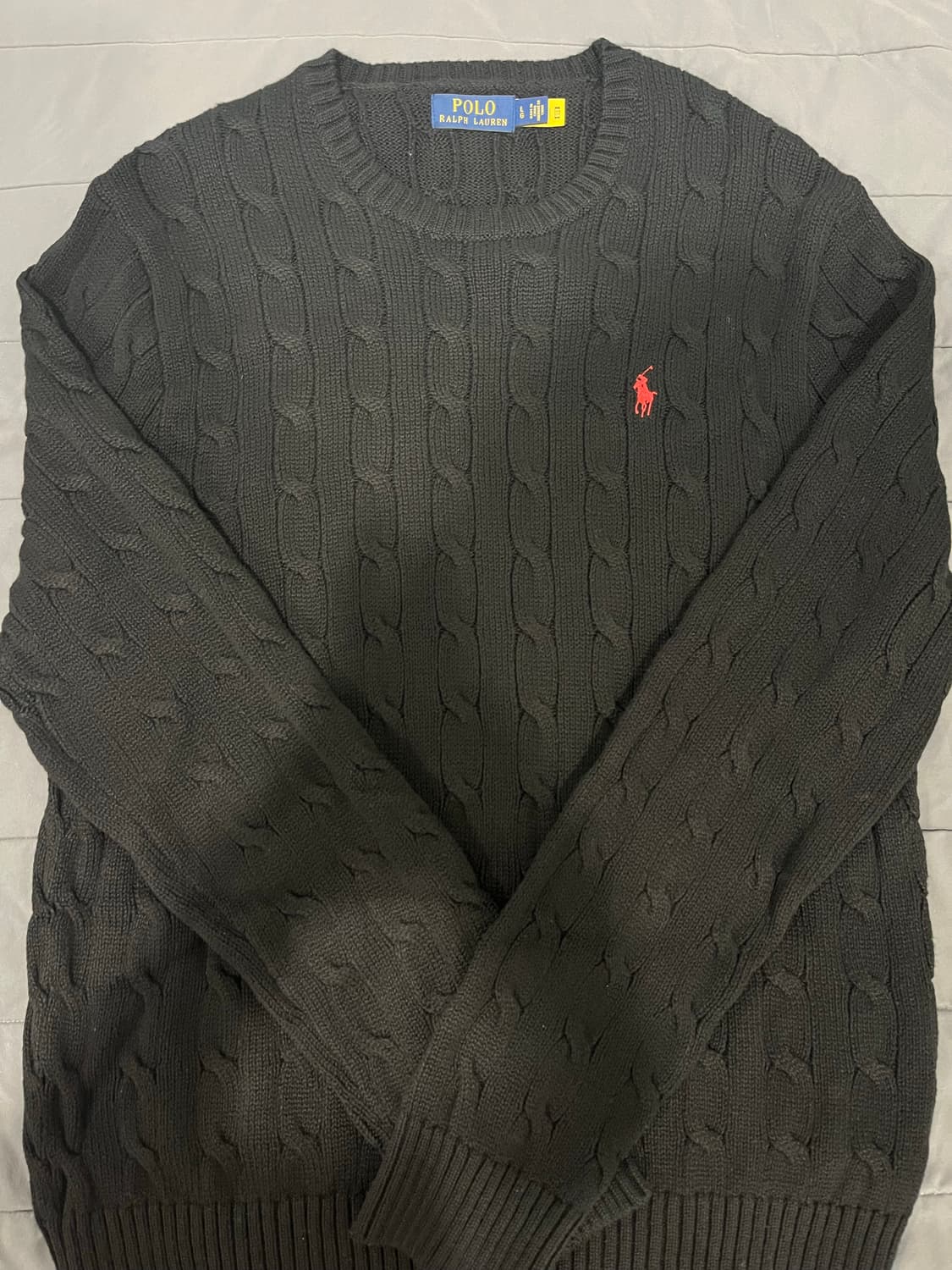 폴로 랄프로렌 꽈배기 니트 블랙 L 상품이미지1