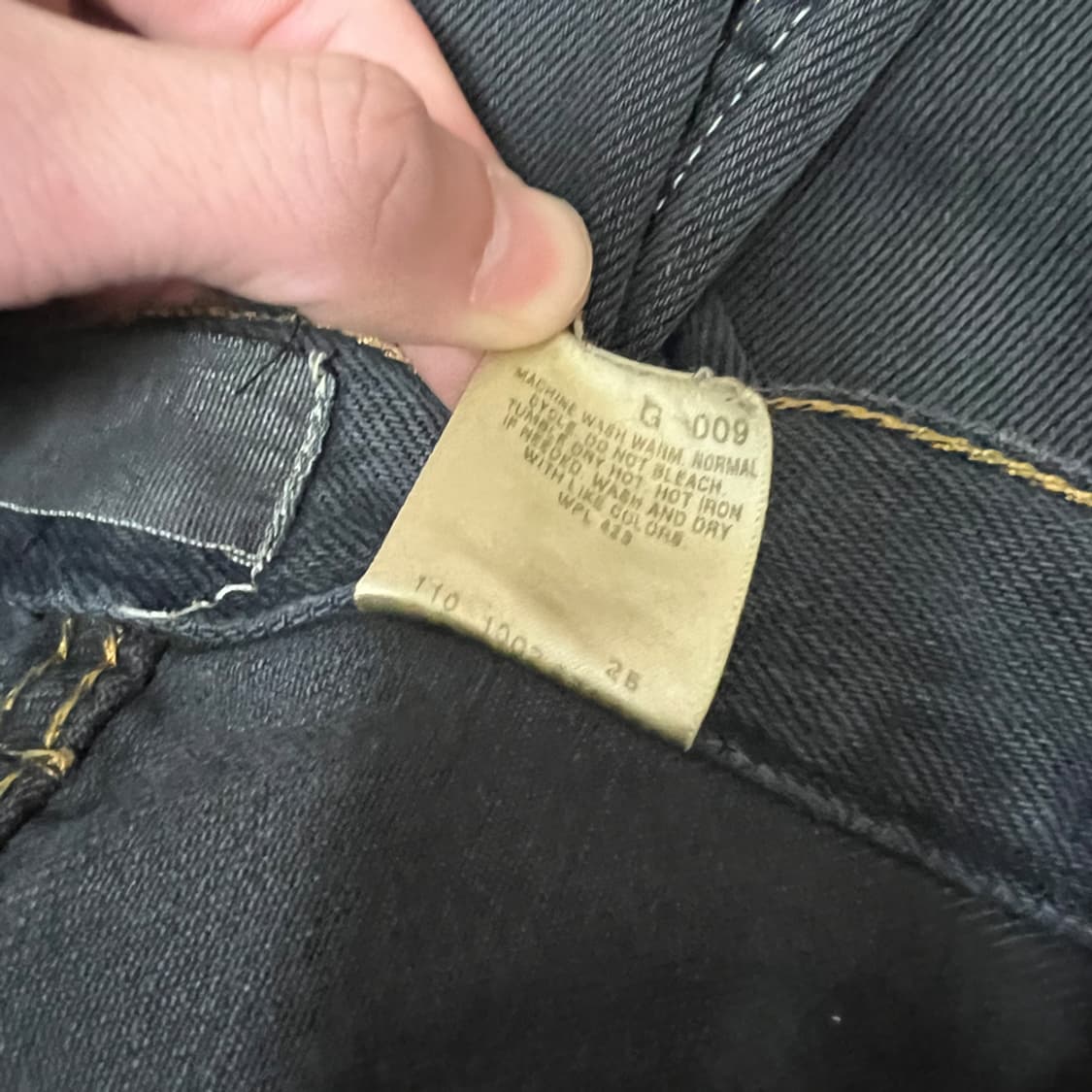 00s 리바이스 505 레귤러핏 블랭크탭 흑청 팬츠 32 상품이미지6