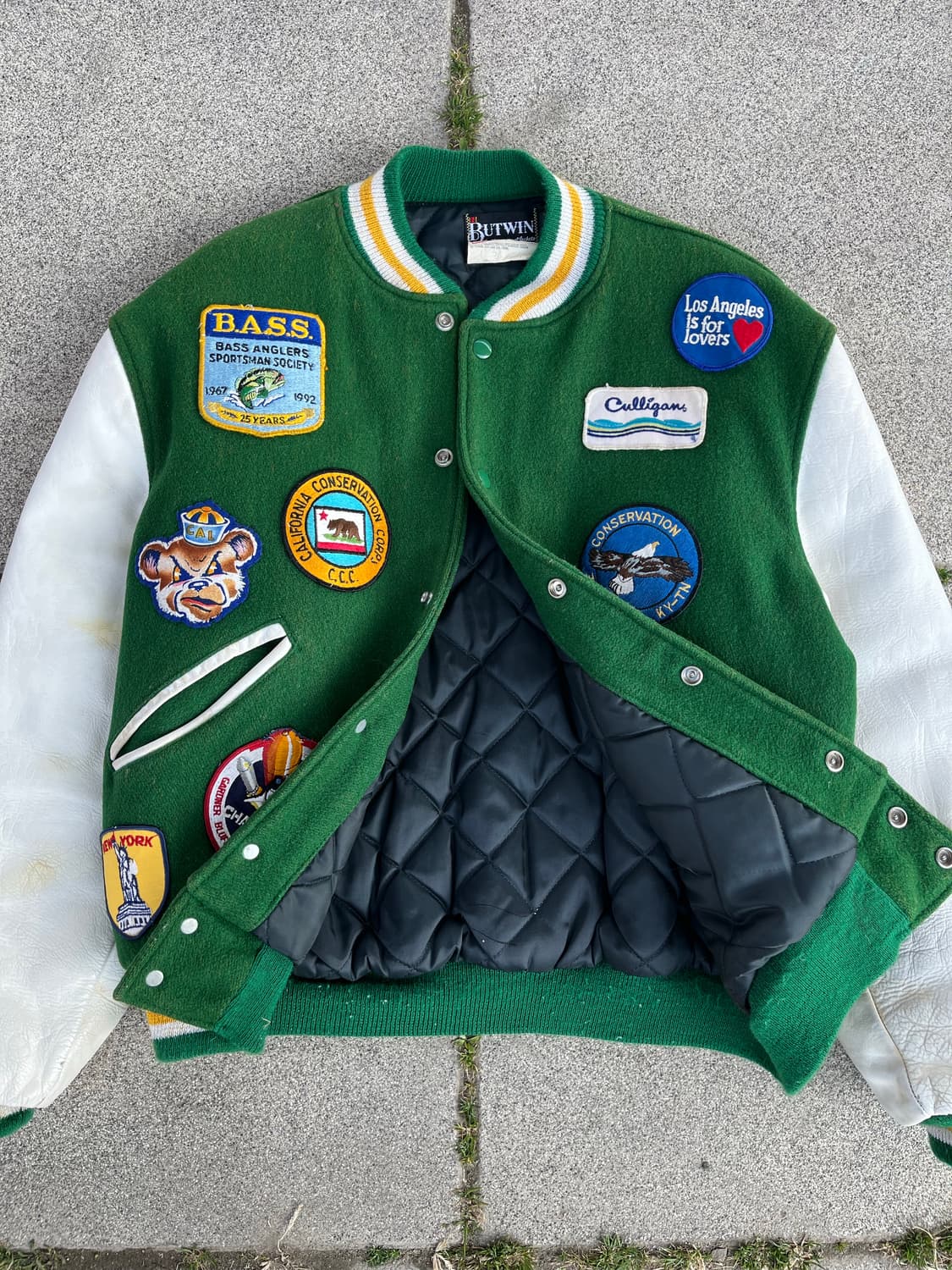 80s USA Butwin 빈티지 패치워크 바시티 자켓 상품이미지4