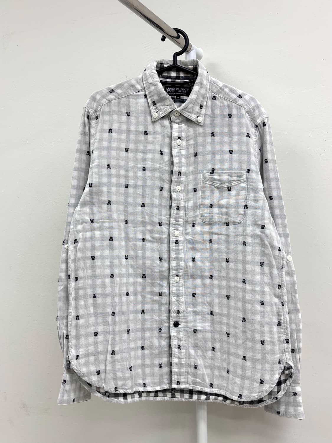 빈티지 빔즈 해골 체크 셔츠 상품이미지6