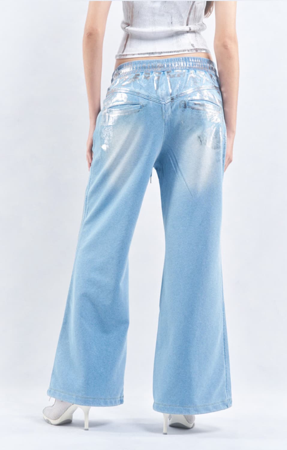 2000archives Denim metallic Sweatpants 상품이미지5