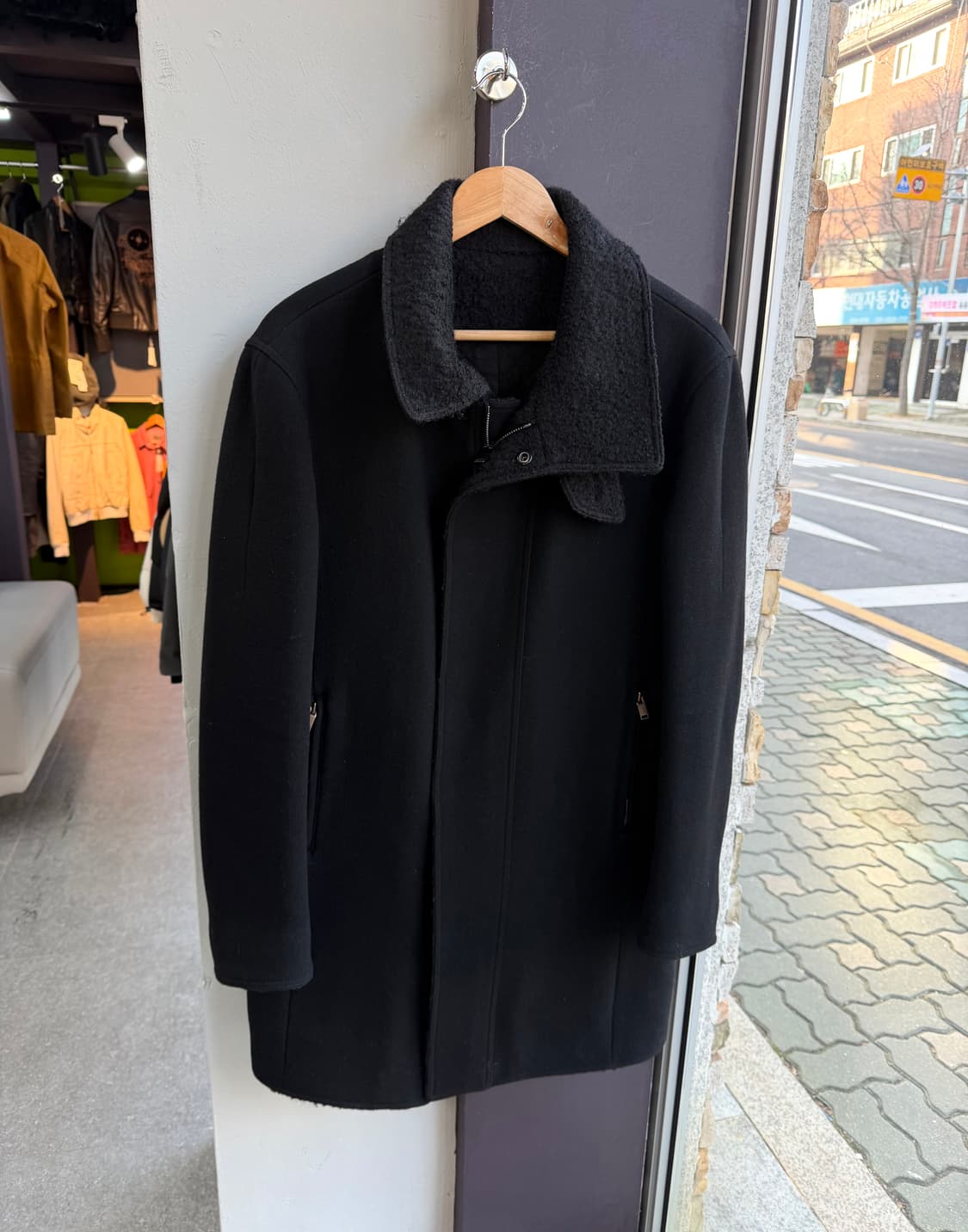 100/ 시스템옴므 캐시미어 블렌딩 시어링 패딩코트 상품이미지2