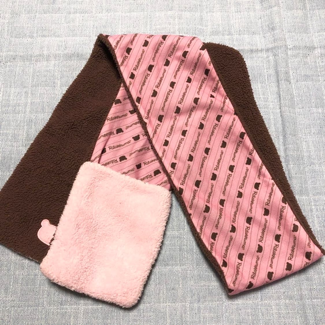 리락쿠마 딸기초코 폭닥 머플러 딸초 핑크 브라운 코리락쿠마 산엑스 고전 상품이미지2