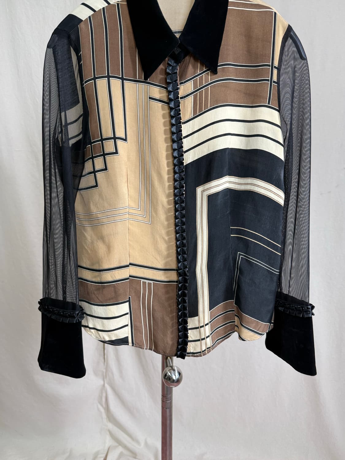 Pride 시스루 벨벳 블라우스 상품이미지6