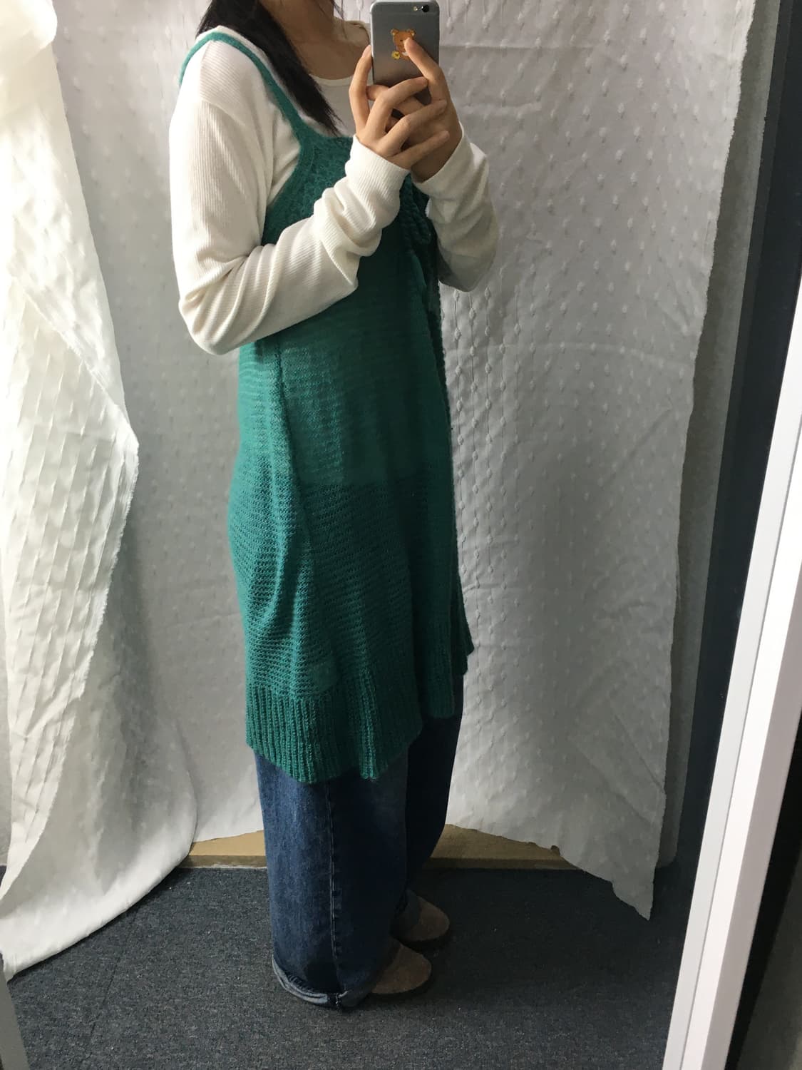 그린 니트 나시 원피스 상품이미지4