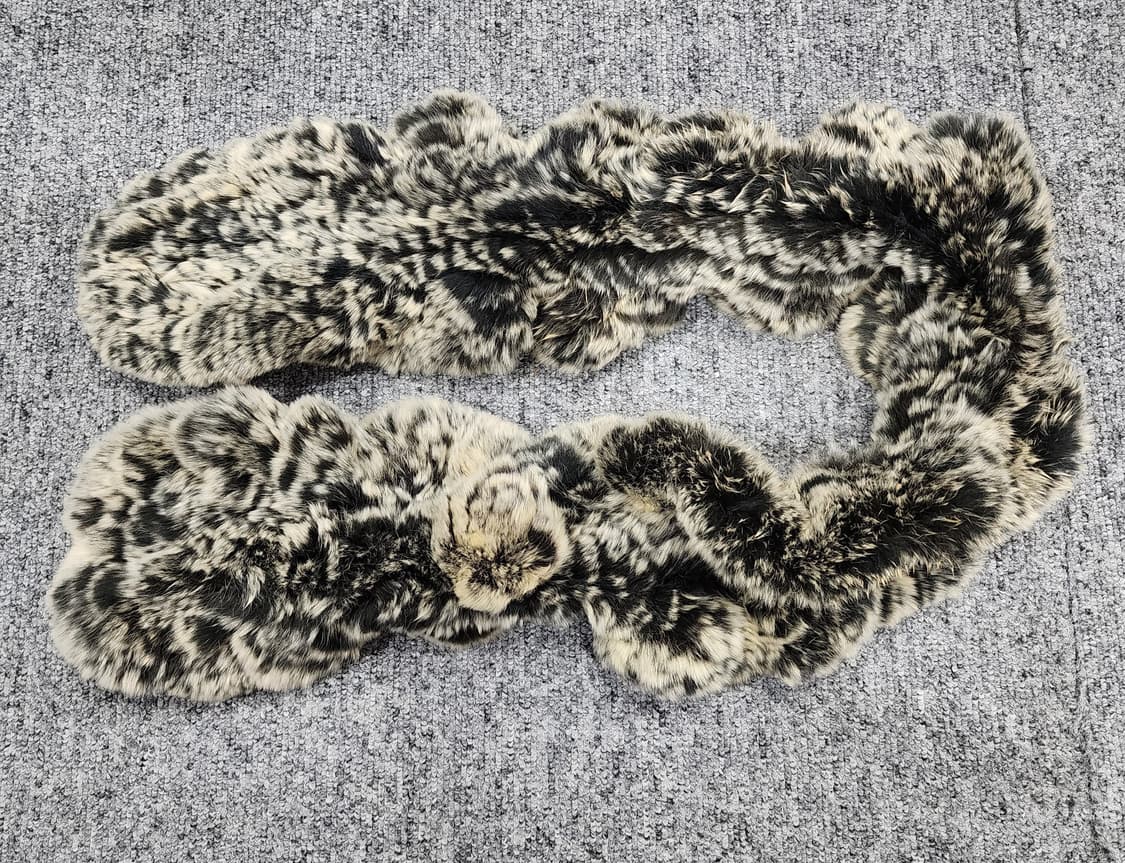 파코라반 빈티지 로즈 렉스 퍼 머플러 토끼털 목도리 상품이미지2