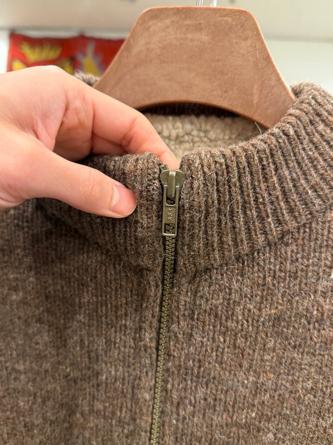 90s Bert Pulitzer 빈티지 쉐르파 울 보카시 니트 집업 상품이미지4