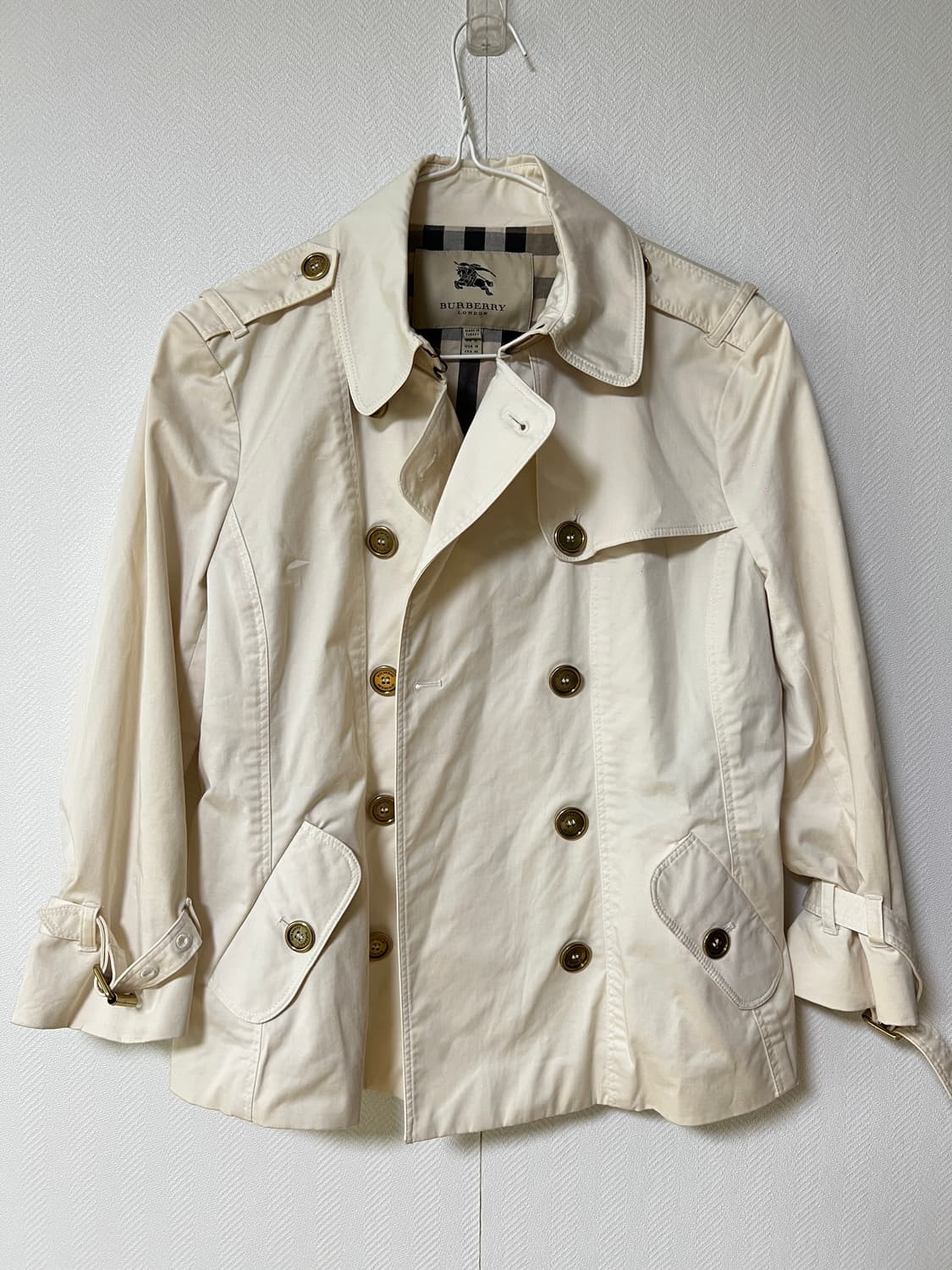 버버리 크롭 개버딘 트렌치 자켓 m 상품이미지1