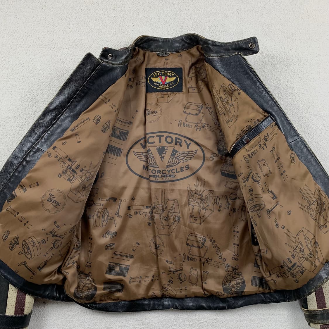 빅토리 모터사이클 빈티지 소가죽 레더자켓 상품이미지6