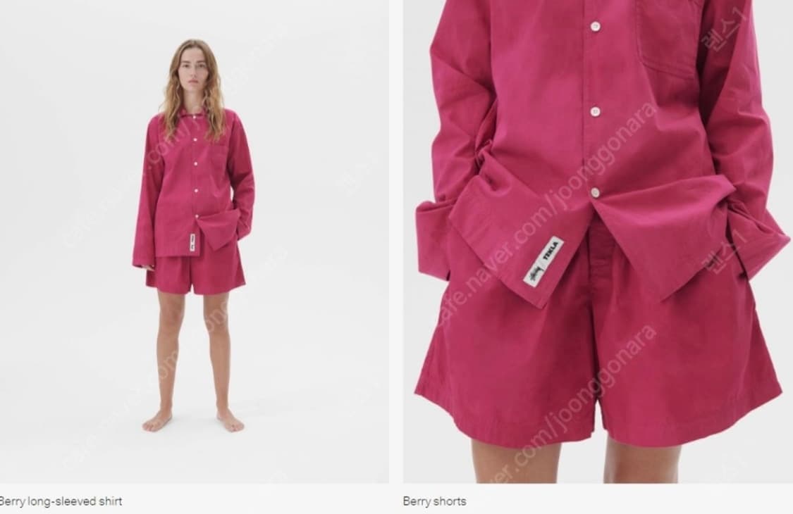 스투시 x 테클라 파자마 셔츠 쇼츠 베리 xxs 상품이미지1