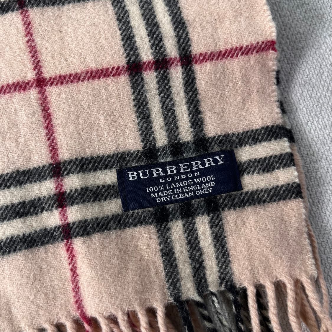 버버리 램스울 핑크 베이지 노바체크 머플러 상품이미지3