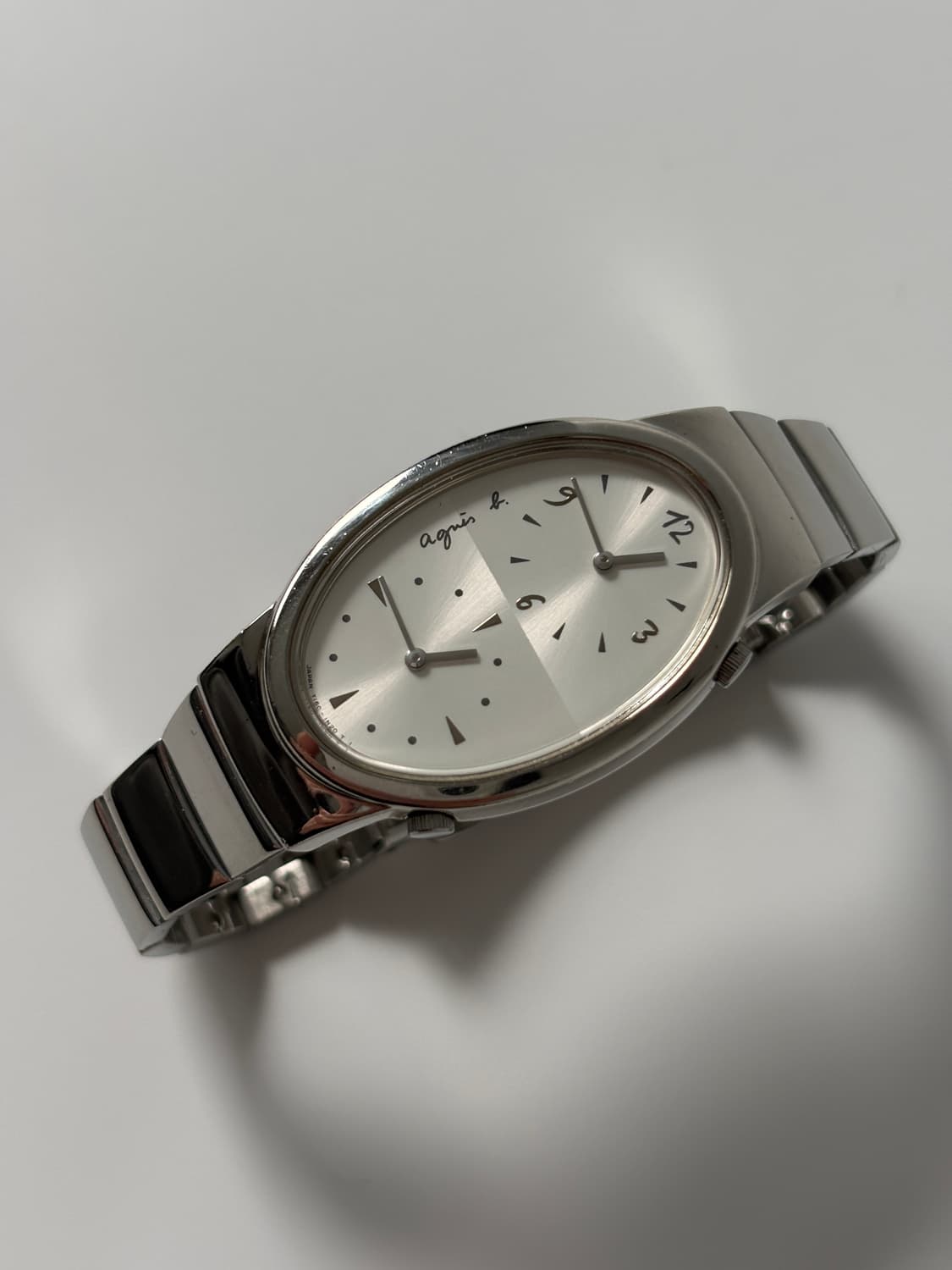 아네스베 Agnès b. 실버 오벌 듀얼타임 쿼츠 여성 상품이미지4