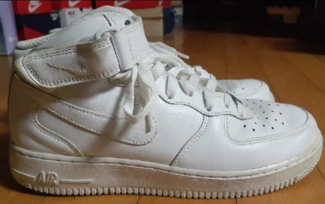 에어포스1 미드 올백 화이트 255 상품이미지3