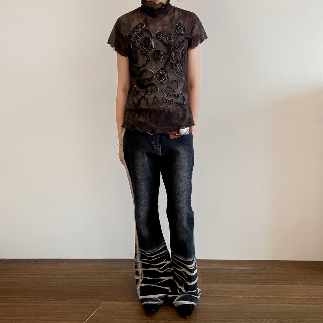 Cyber Grunge Dark Wash Jeans 상품이미지2