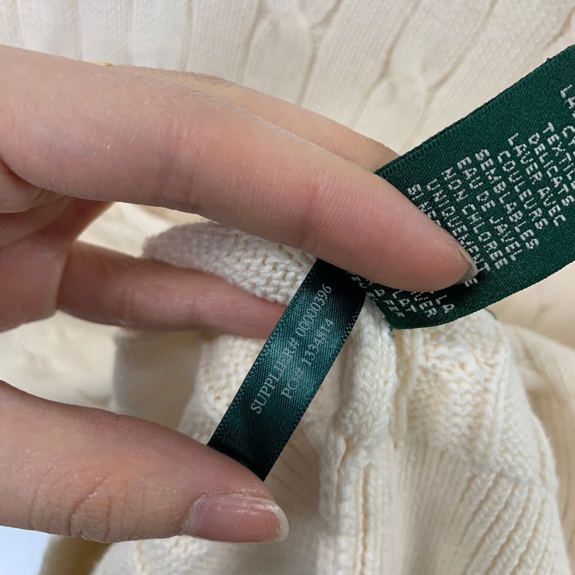 랄프로렌 화이트 꽈배기 카라 니트 상품이미지3