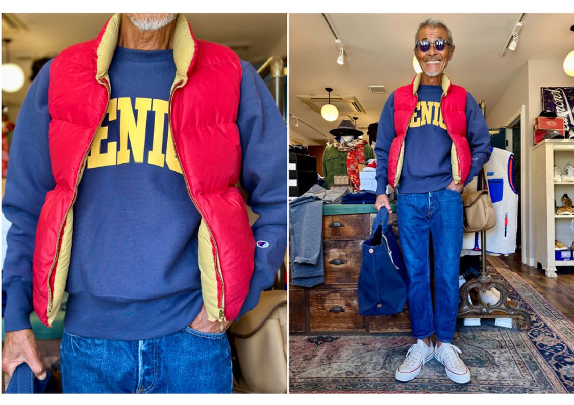 [L] 챔피온 재팬 리버스 위브 크루넥 스웻셔츠 다크 네이비 상품이미지9