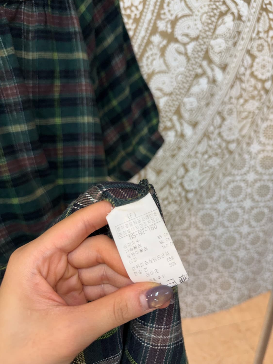 lmlily 체크 포켓 반팔 모직 원피스  상품이미지7