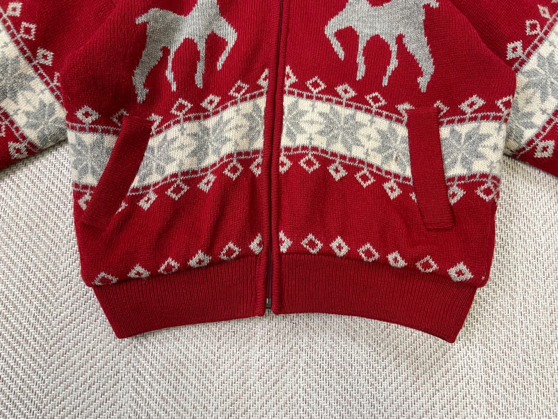 빈티지 노르딕 코위찬 울 니트 집업 J03501 상품이미지2